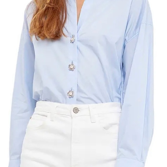 English Factory Tops - English Factory Sky Blue Button-Down Shirt
